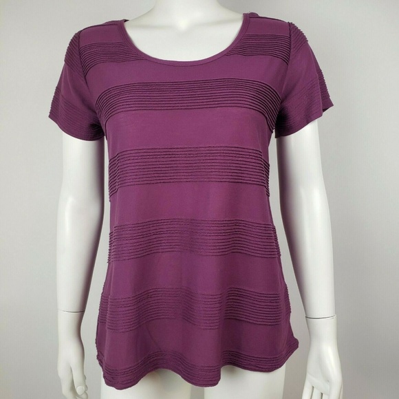 LULAROE Solid Purple Ribbed Classic T Small - Picture 1 of 6